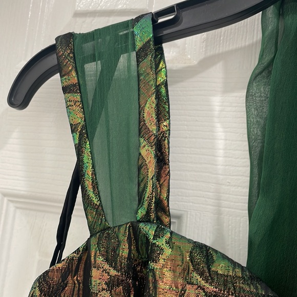 One of a kind tailored prom dress with fabrics from 2004 with shawl. Size Large. - Picture 5 of 12